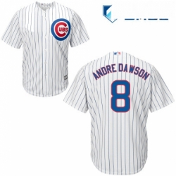 Mens Majestic Chicago Cubs 8 Andre Dawson Replica White Home Cool Base MLB Jersey