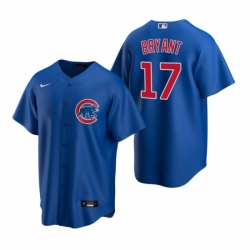 Mens Nike Chicago Cubs 17 Kris Bryant Royal Alternate Stitched Baseball Jerse