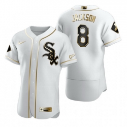 Chicago White Sox 8 Bo Jackson White Nike Mens Authentic Golden Edition MLB Jersey