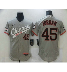 Men Chicago White Sox 45 Michael Jordan Retired Grey Retro 2016 Flexbase Nike Jersey