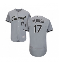 Mens Chicago White Sox 17 Yonder Alonso Grey Road Flex Base Authentic Collection Baseball Jersey