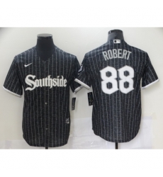 Men's Chicago White Sox #88 Luis Robert Authentic Black Fashion Jersey