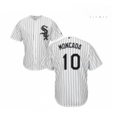 Mens Majestic Chicago White Sox 10 Yoan Moncada Replica White Home Cool Base MLB Jerseys 