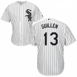 Mens Majestic Chicago White Sox 13 Ozzie Guillen White Home Flex Base Authentic Collection MLB Jersey