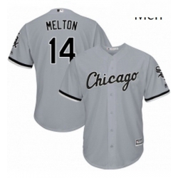 Mens Majestic Chicago White Sox 14 Bill Melton Replica Grey Road Cool Base MLB Jersey