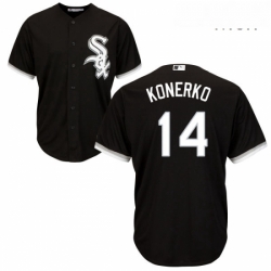 Mens Majestic Chicago White Sox 14 Paul Konerko Replica Black Alternate Home Cool Base MLB Jersey