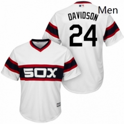 Mens Majestic Chicago White Sox 24 Matt Davidson Replica White 2013 Alternate Home Cool Base MLB Jersey 