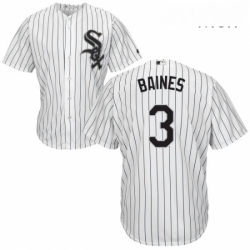 Mens Majestic Chicago White Sox 3 Harold Baines Replica White Home Cool Base MLB Jersey