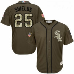 Mens Majestic Chicago White Sox 33 James Shields Authentic Green Salute to Service MLB Jersey