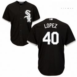 Mens Majestic Chicago White Sox 40 Reynaldo Lopez Replica Black Alternate Home Cool Base MLB Jersey 