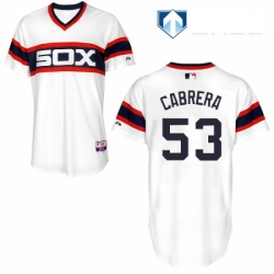 Mens Majestic Chicago White Sox 53 Melky Cabrera White Alternate Flex Base Authentic Collection MLB Jersey 