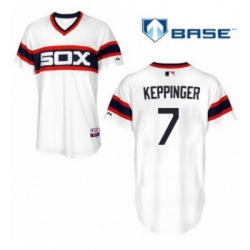 Mens Majestic Chicago White Sox 7 Jeff Keppinger White Alternate Flex Base Authentic Collection MLB Jersey 