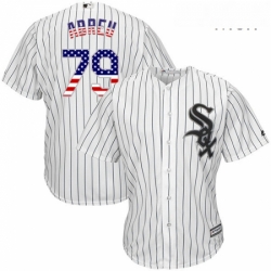 Mens Majestic Chicago White Sox 79 Jose Abreu Authentic White USA Flag Fashion MLB Jersey