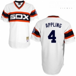 Mens Mitchell and Ness 1983 Chicago White Sox 4 Luke Appling Authentic White Throwback MLB Jersey