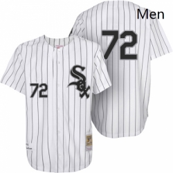 Mens Mitchell and Ness 1993 Chicago White Sox 72 Carlton Fisk Authentic White Throwback MLB Jersey