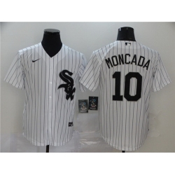 White Sox 10 Yoan Moncada White 2020 Nike Cool Base Jersey