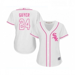 Womens Chicago White Sox 24 Brandon Guyer Authentic White Fashion Cool Base Baseball Jersey 