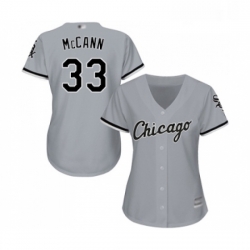 Womens Chicago White Sox 33 James McCann Replica Grey Road Cool Base Baseball Jersey 