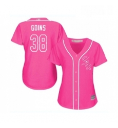 Womens Chicago White Sox 38 Ryan Goins Replica Pink Fashion Cool Base Baseball Jersey 