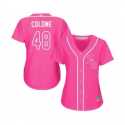 Womens Chicago White Sox 48 Alex Colome Replica Pink Fashion Cool Base Baseball Jersey 