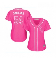 Womens Chicago White Sox 54 Ervin Santana Replica Pink Fashion Cool Base Baseball Jersey 