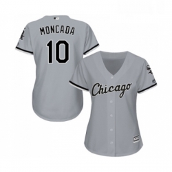 Womens Majestic Chicago White Sox 10 Yoan Moncada Authentic Grey Road Cool Base MLB Jerseys 