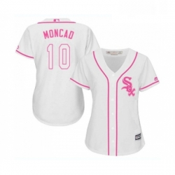 Womens Majestic Chicago White Sox 10 Yoan Moncada Authentic White Fashion Cool Base MLB Jerseys 