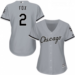 Womens Majestic Chicago White Sox 2 Nellie Fox Authentic Grey Road Cool Base MLB Jersey