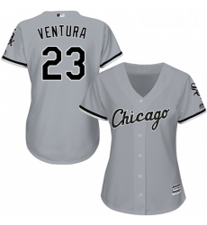 Womens Majestic Chicago White Sox 23 Robin Ventura Authentic Grey Road Cool Base MLB Jersey