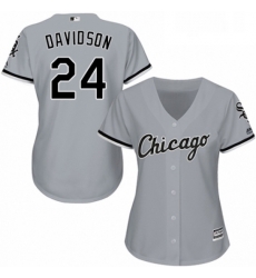 Womens Majestic Chicago White Sox 24 Matt Davidson Authentic Grey Road Cool Base MLB Jersey 