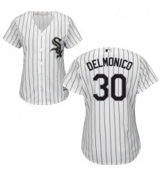 Womens Majestic Chicago White Sox 30 Nicky Delmonico Authentic White Home Cool Base MLB Jersey 