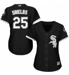 Womens Majestic Chicago White Sox 33 James Shields Replica Black Alternate Home Cool Base MLB Jersey