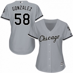 Womens Majestic Chicago White Sox 58 Miguel Gonzalez Authentic Grey Road Cool Base MLB Jersey 