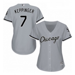 Womens Majestic Chicago White Sox 7 Jeff Keppinger Replica Grey Road Cool Base MLB Jersey