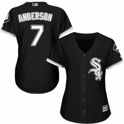 Womens Majestic Chicago White Sox 7 Tim Anderson Authentic Black Alternate Home Cool Base MLB Jersey 