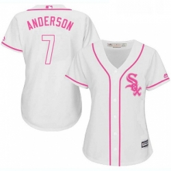 Womens Majestic Chicago White Sox 7 Tim Anderson Replica White Fashion Cool Base MLB Jersey 