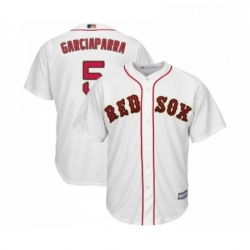 Youth Boston Red Sox 5 Nomar Garciaparra Authentic White 2019 Gold Program Cool Base Baseball Jersey