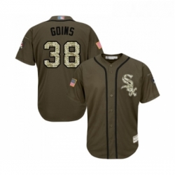 Youth Chicago White Sox 38 Ryan Goins Authentic Green Salute to Service Baseball Jersey 