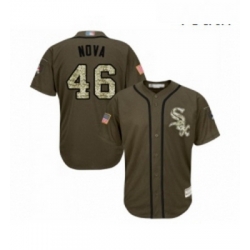 Youth Chicago White Sox 46 Ivan Nova Authentic Green Salute to Service Baseball Jersey 