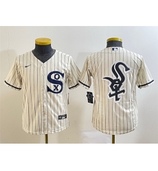 Youth Chicago White Sox Cream Team Big Logo Stitched Jersey 01