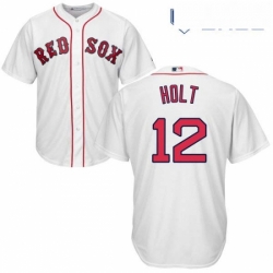 Youth Majestic Boston Red Sox 12 Brock Holt Replica White Home Cool Base MLB Jersey