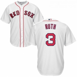 Youth Majestic Boston Red Sox 3 Babe Ruth Authentic White Home Cool Base MLB Jersey