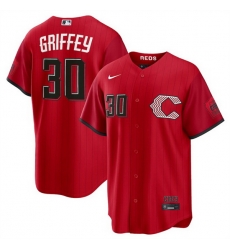 Men Cincinnati Reds  30 Ken Griffey Jr  Red 2026 City Connect Stadium Stitched Baseball Jersey