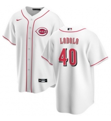 Men Cincinnati Reds 40 Nick Lodolo White Cool Base Stitched Baseball Jersey