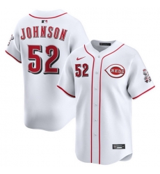 Men Cincinnati Reds Nike White Home Limited Custom Jersey Johnson Pierce 52