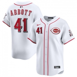 Men Cincinnati Reds Nike White Home Limited Custom Jersey Nicolas Kyle 62