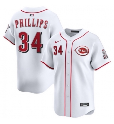 Men Cincinnati Reds Nike White Home Limited Custom Jersey Phillips Connor 34