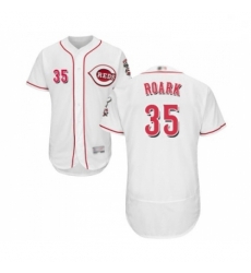 Mens Cincinnati Reds 35 Tanner Roark White Home Flex Base Authentic Collection Baseball Jersey