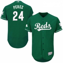 Mens Majestic Cincinnati Reds 24 Tony Perez Green Celtic Flexbase Authentic Collection MLB Jersey