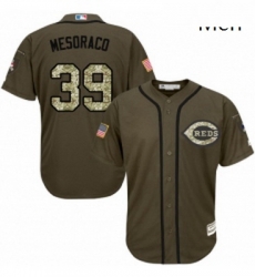 Mens Majestic Cincinnati Reds 39 Devin Mesoraco Authentic Green Salute to Service MLB Jersey